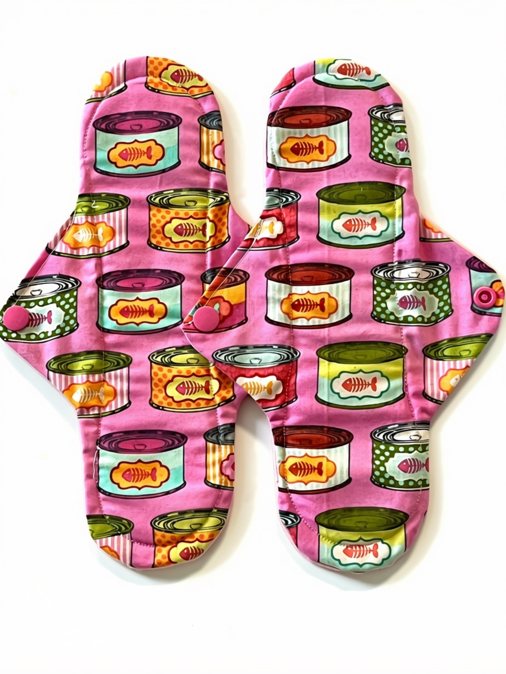 Retro Tuna Can print Cloth Pads for Heavy Menstrual Periods, ClothPadLand ETSY